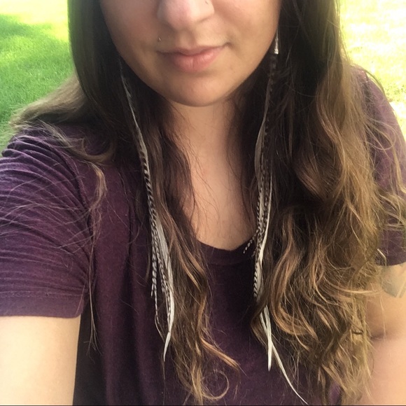 COPY - Feather Earrings Long Feather Feather Hair Extensions - Picture 4 of 5